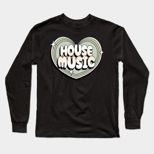 HOUSE MUSIC  - Y2K HEART  (Green) Long Sleeve T-Shirt